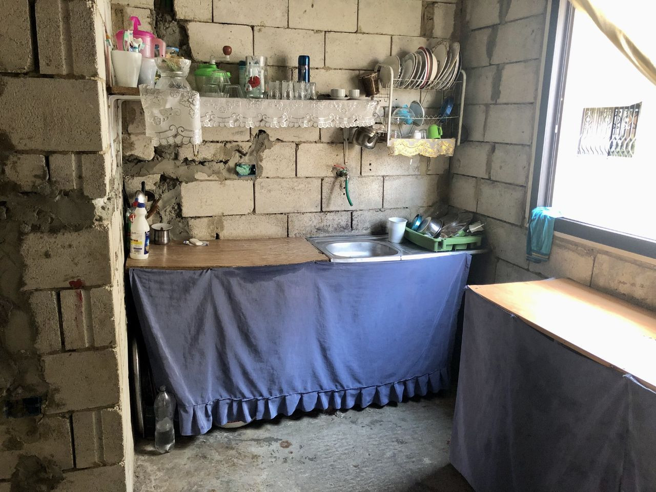 A family lives in a house with out garment