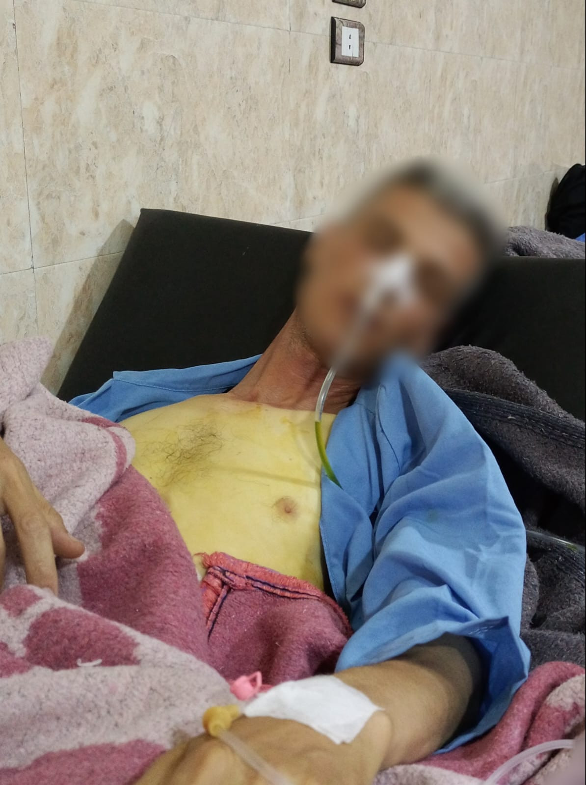 After two months of continuous treatment, Khaled is in need of an urgent surgical procedure.