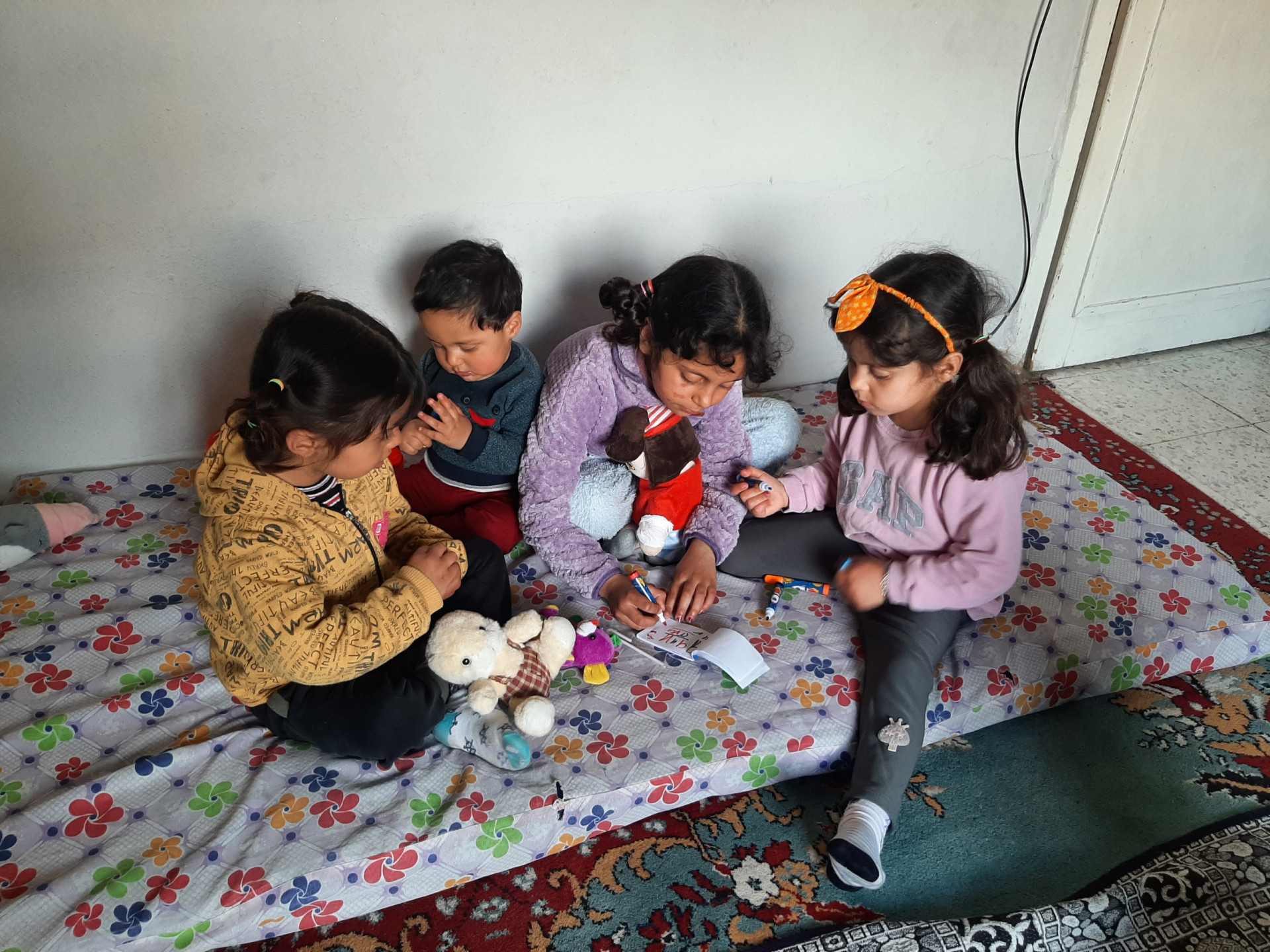A poor family lives in dire living conditions.