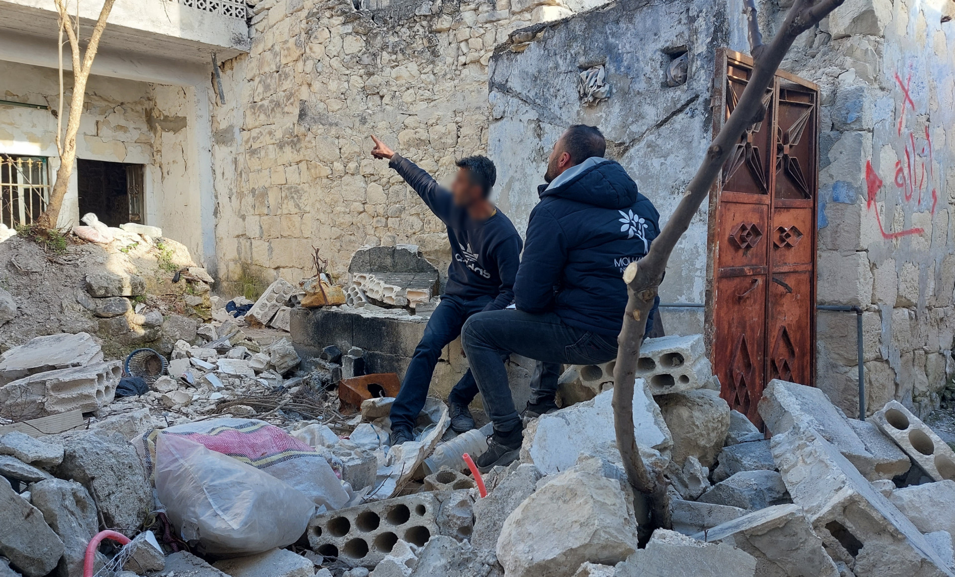 Mahmoud and his family became homeless because their house was demolished.