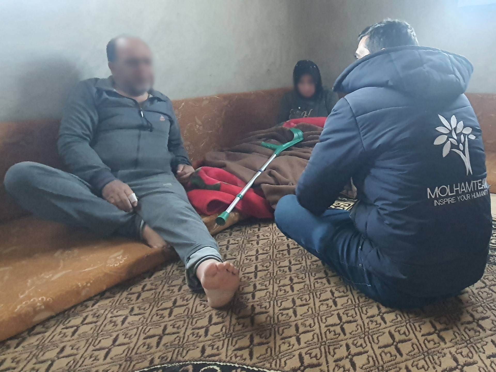 The earthquake left only his wife and daughter from his entire family.