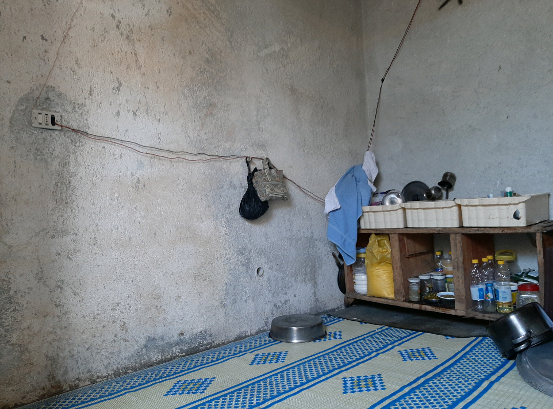 A family lives in a fuel warehouse