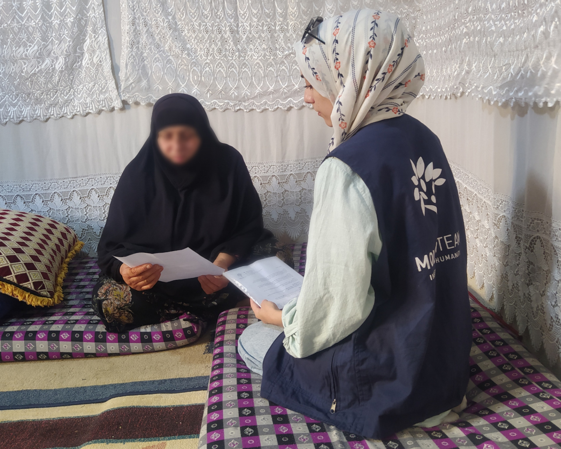 Fawazeh lives with her daughters amid miserable conditions and needs help