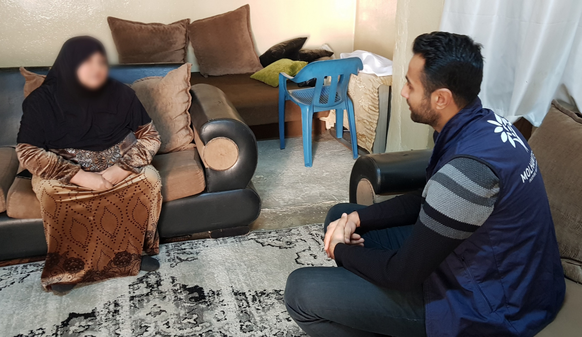 Mariam, a mother living in very bad conditions