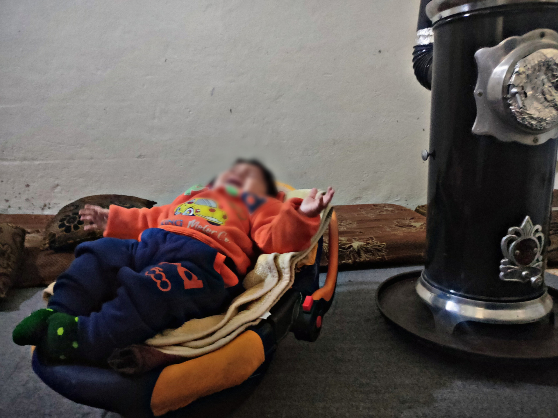 Ibrahim is injured, needs help to secure his baby needs