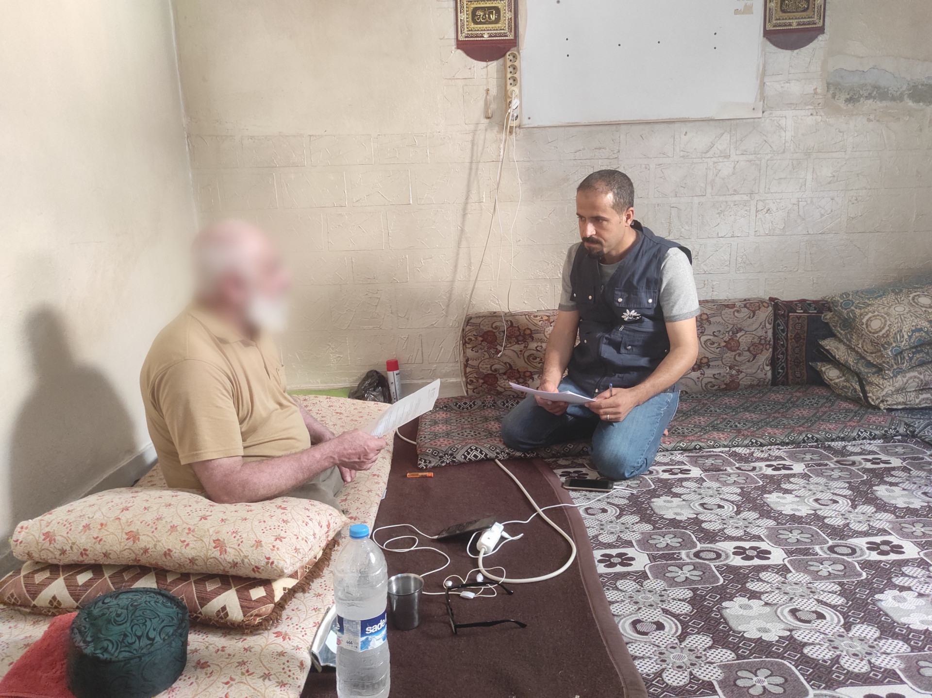 He lost his legs because of the bombing and his family stays without a breadwinner .
