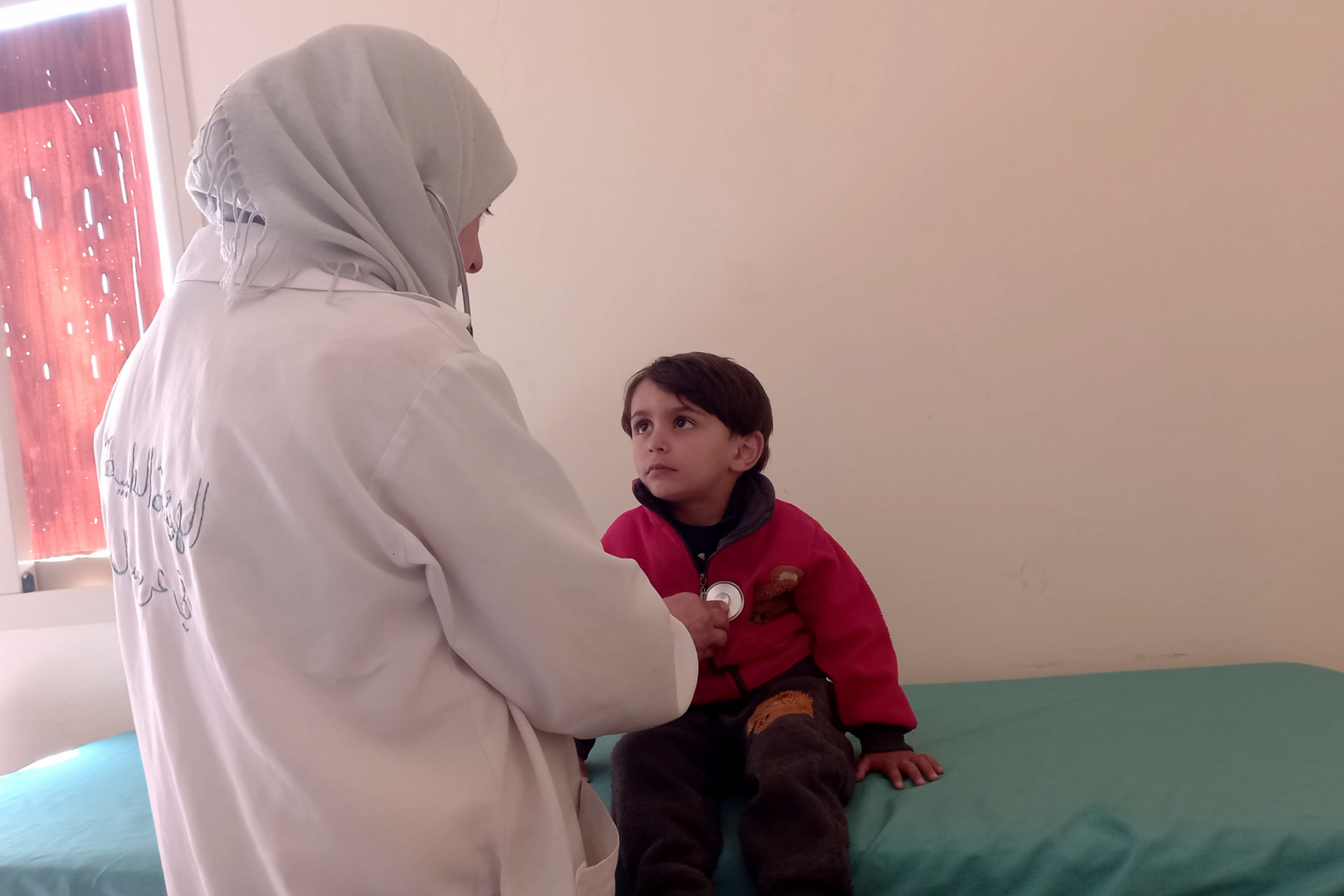 Hussein is child enduring pain due to hydrocele.