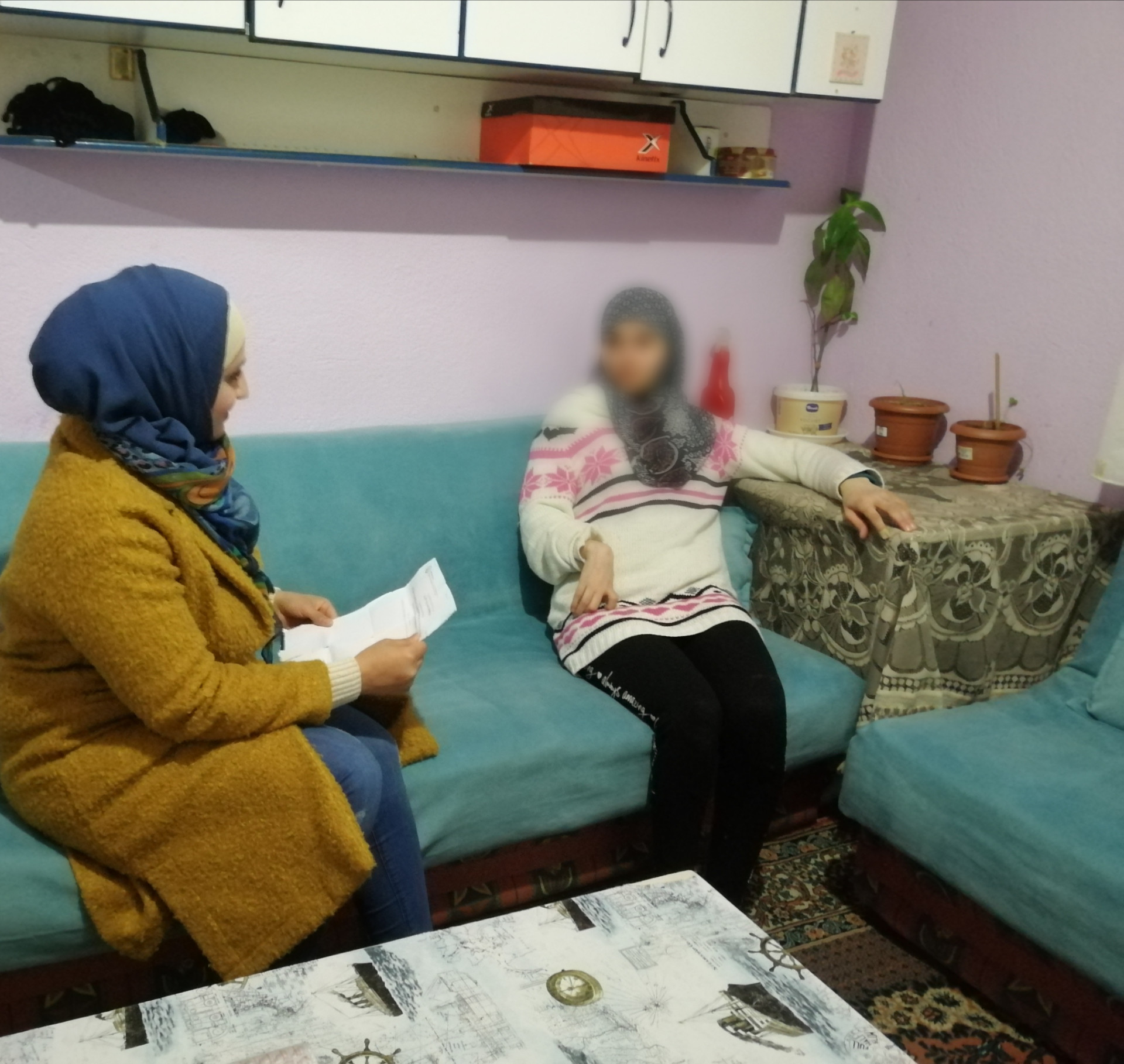 A widow lives alone with her daughter, and they have no breadwinner