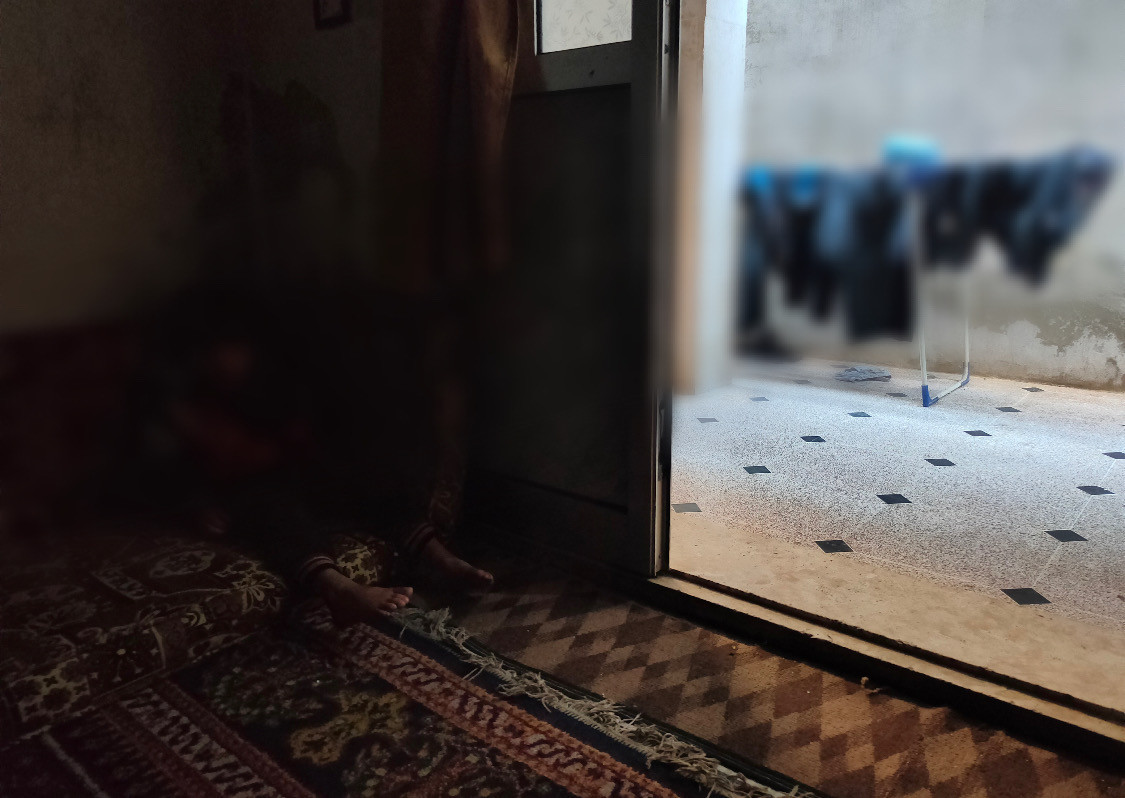 A family living in dire poverty