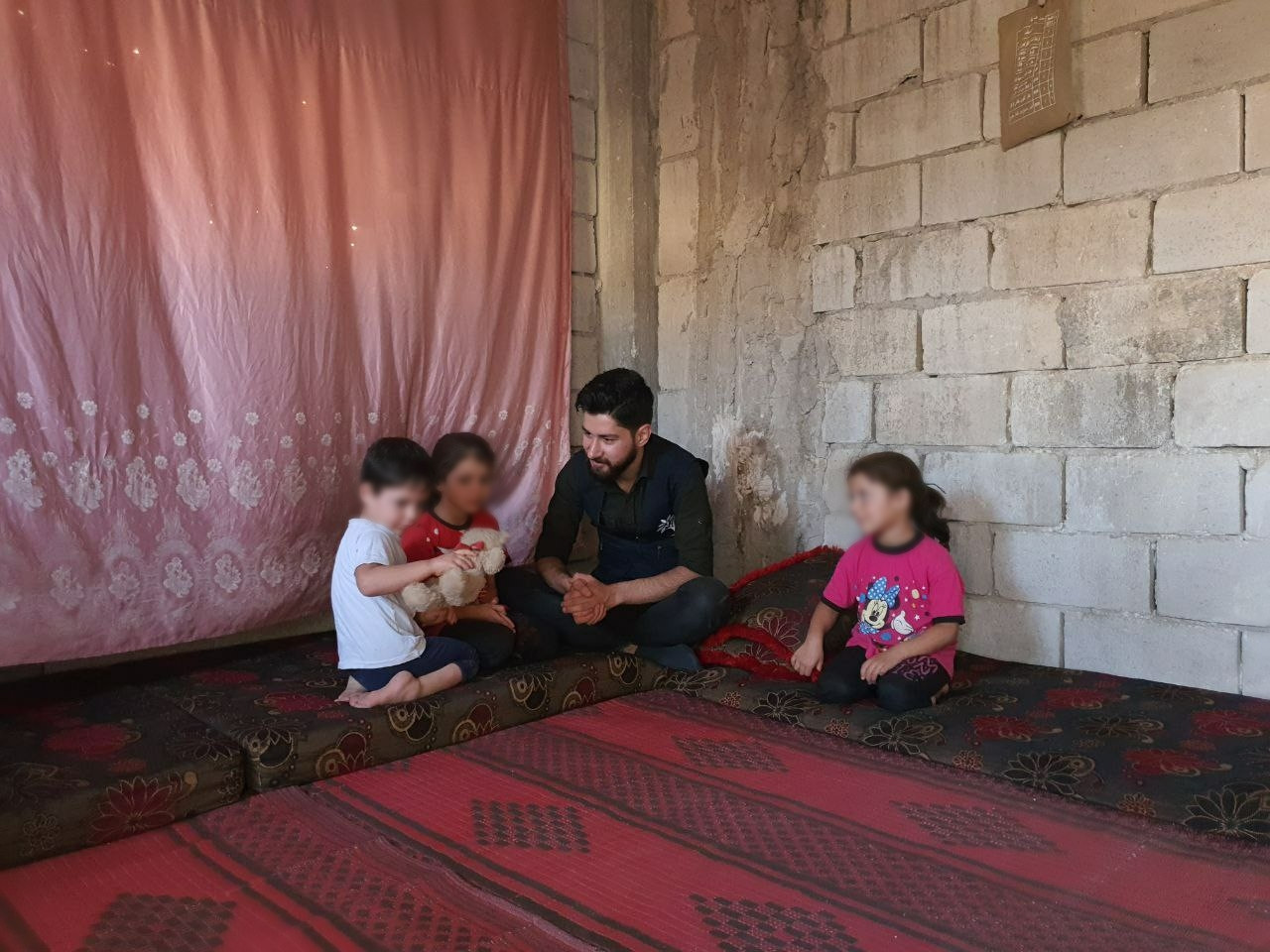 A family living in harsh conditions