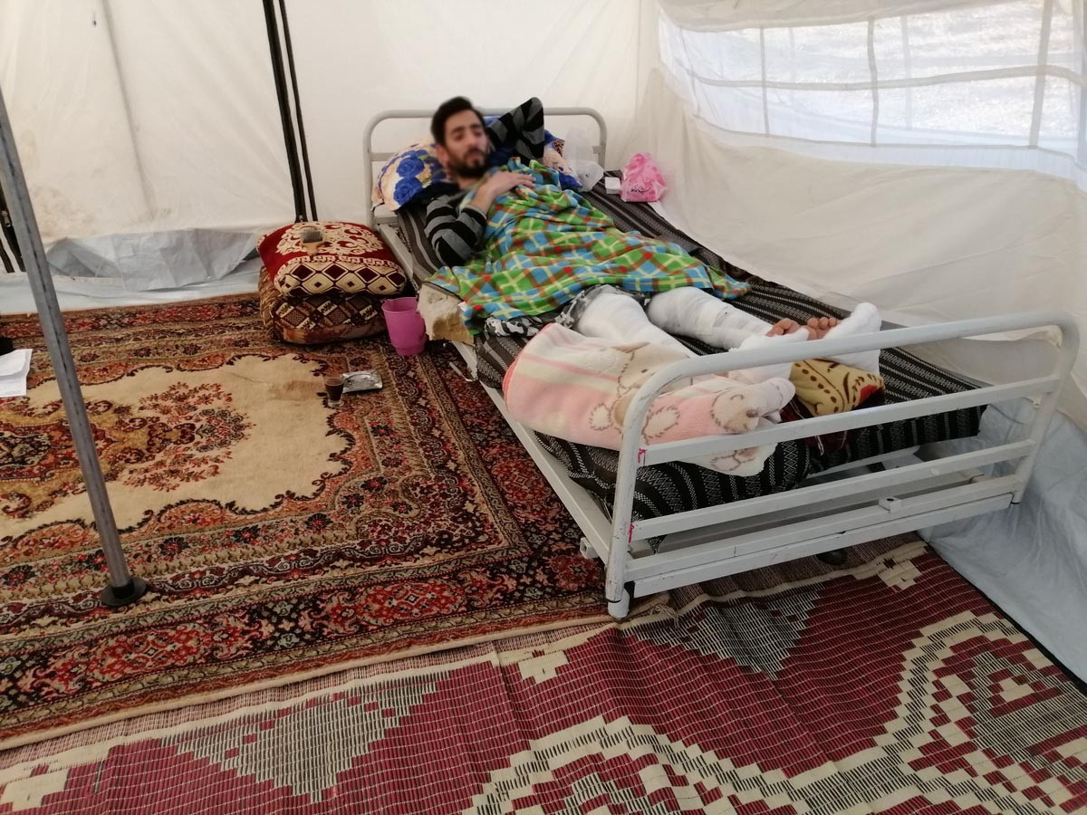 He has 3 children, but he is disabled and displaced