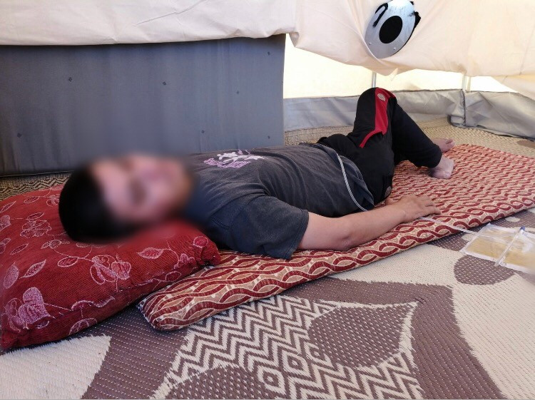 A man injured by a shrapnel