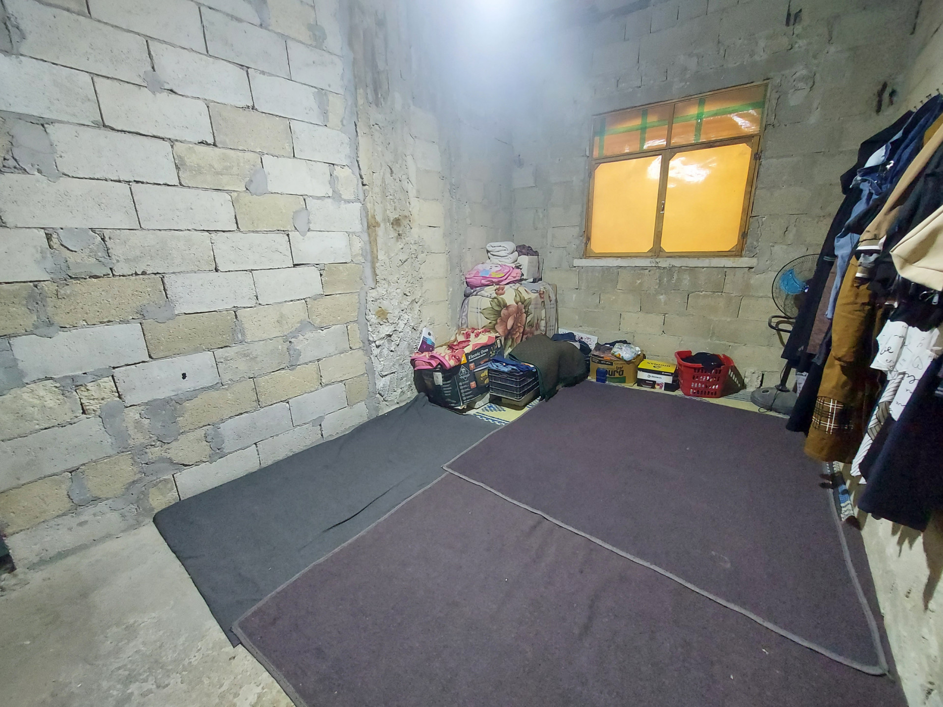 A family living in poor living conditions.