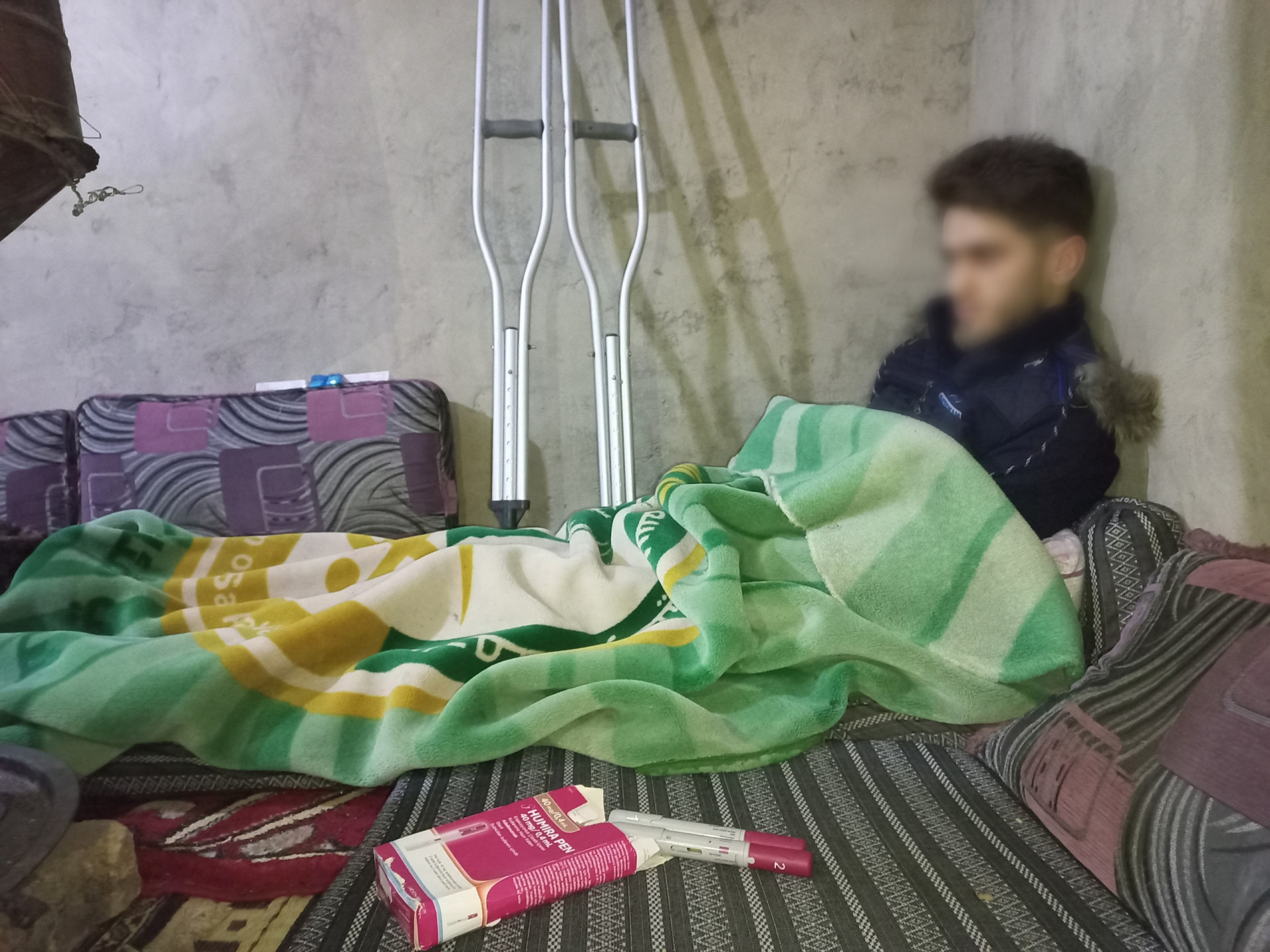 A young man suffers and needs help