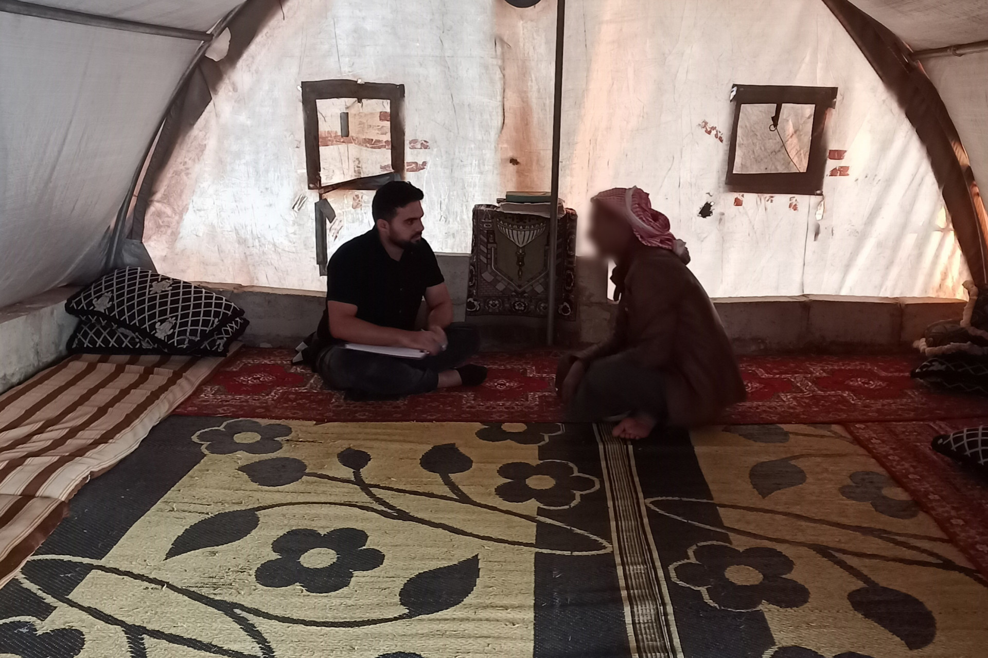 The winter increases Khaled's and his family's misery in the tent.