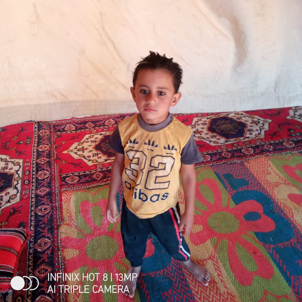 Ahmad is orphaned and lives in tent