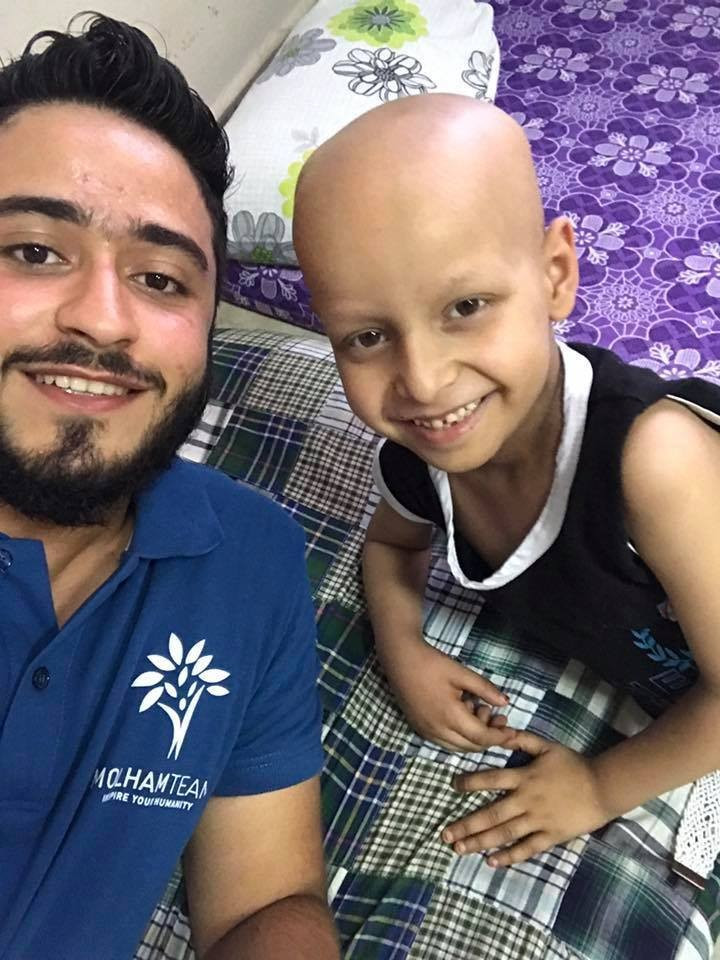 Child suffering from brain cancer