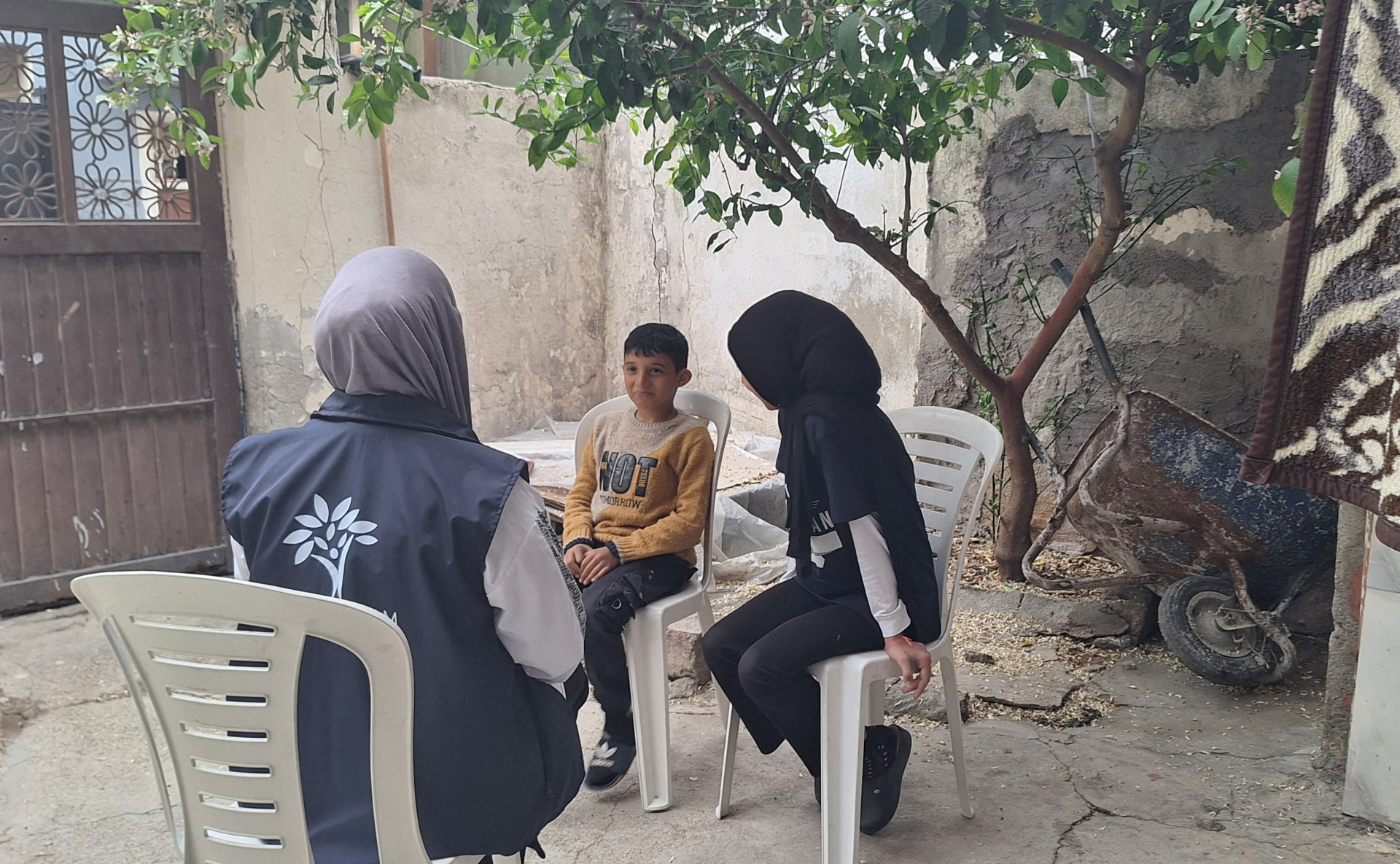 Without a provider, aunt Ghalia is raising her children alone.