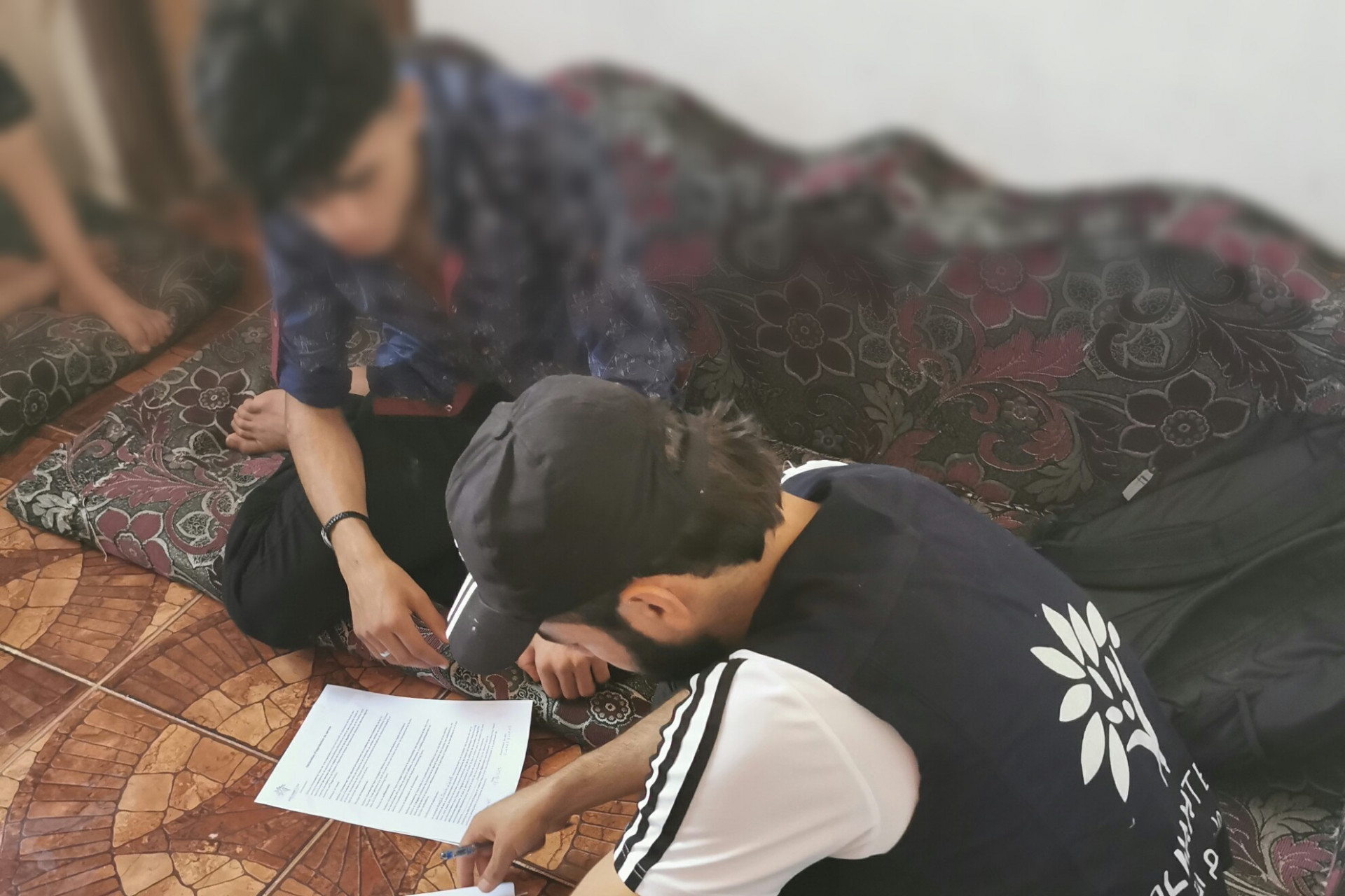 A young man with a fractured nose