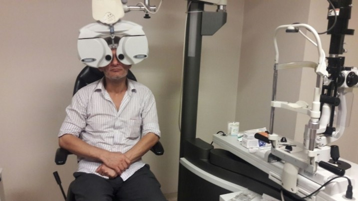 man with multiple diseases and vision impairment