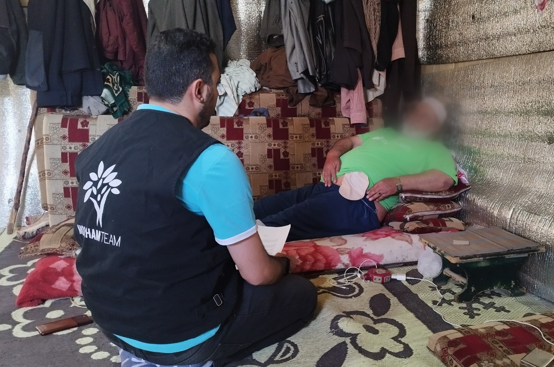 He was afflicted with the loss of his child, his body, and was abandoned, and now he is facing the threat of his tent being demolished