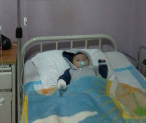 Child suffering from a germ