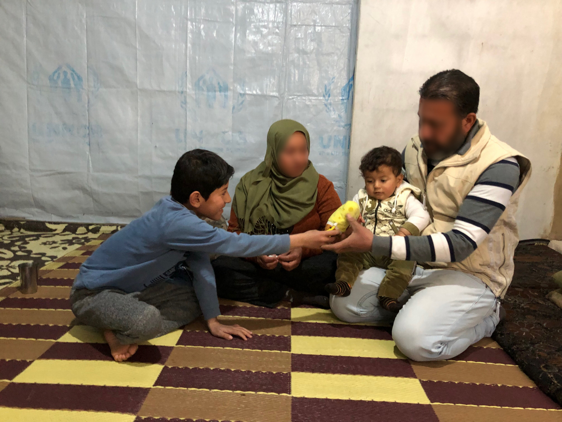 The only breadwinners for Hasan's family are his two children.