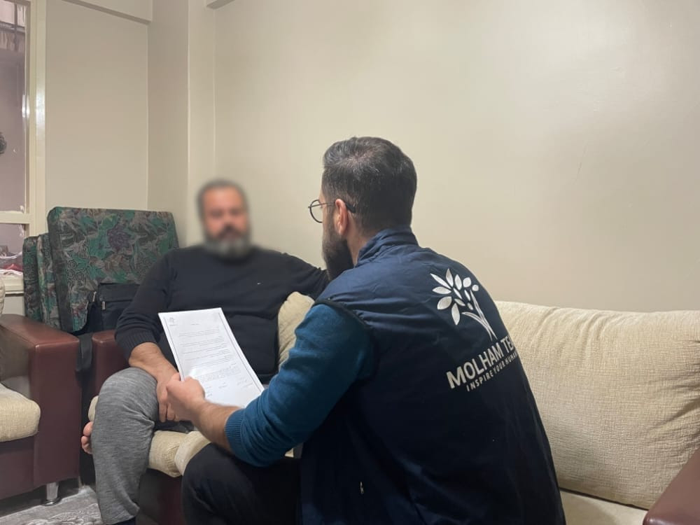 Muhammad is a refugee, unemployed because of his illness, and a father of four orphaned children and a sick little child