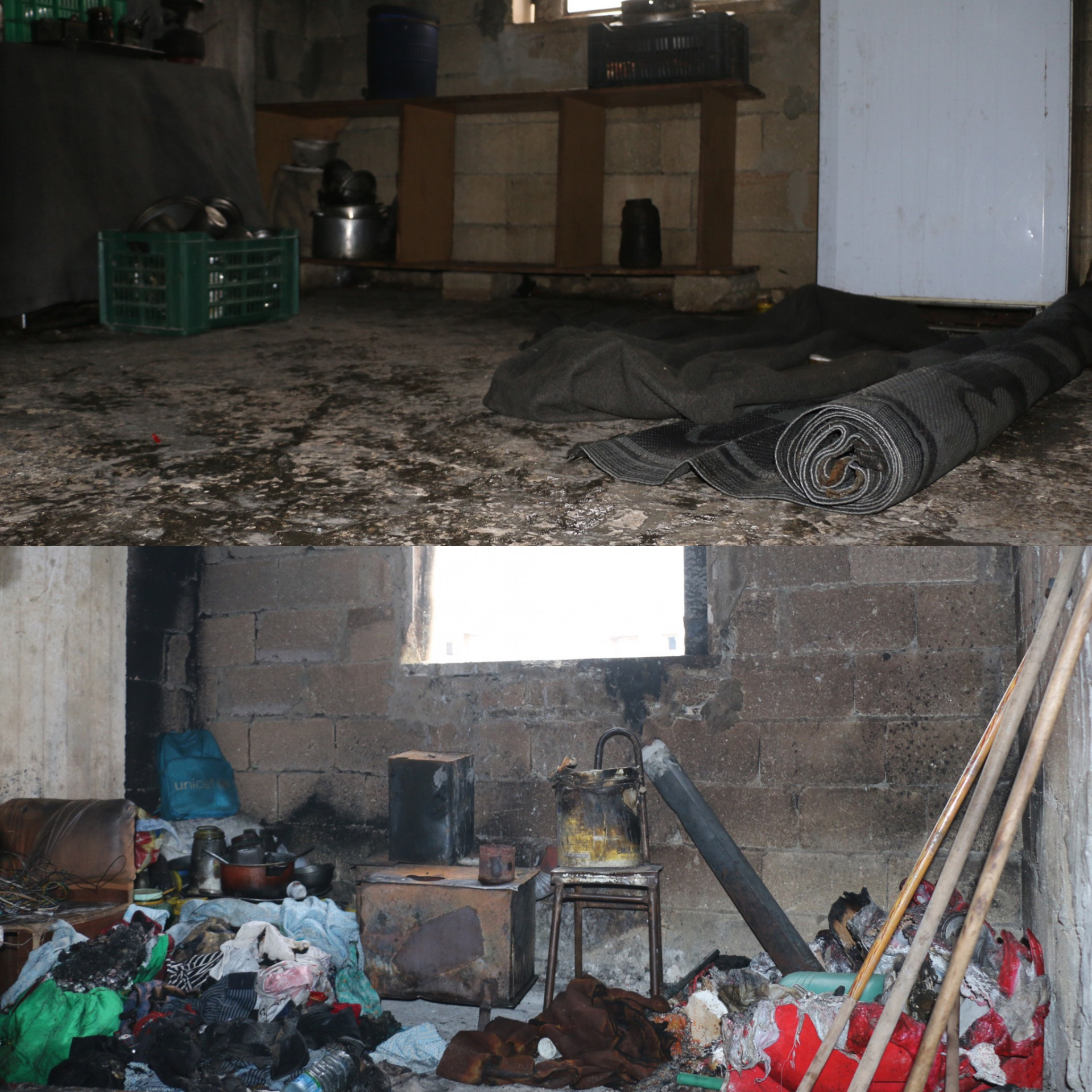 A fire accident have burnt all their belongings