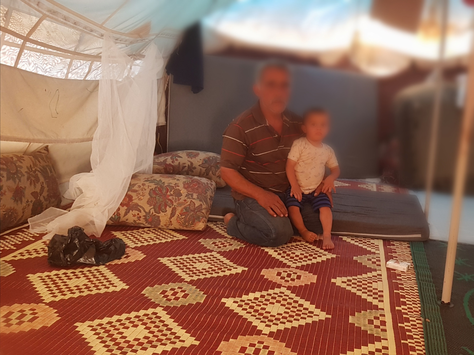 A family was displaced due to bombardment