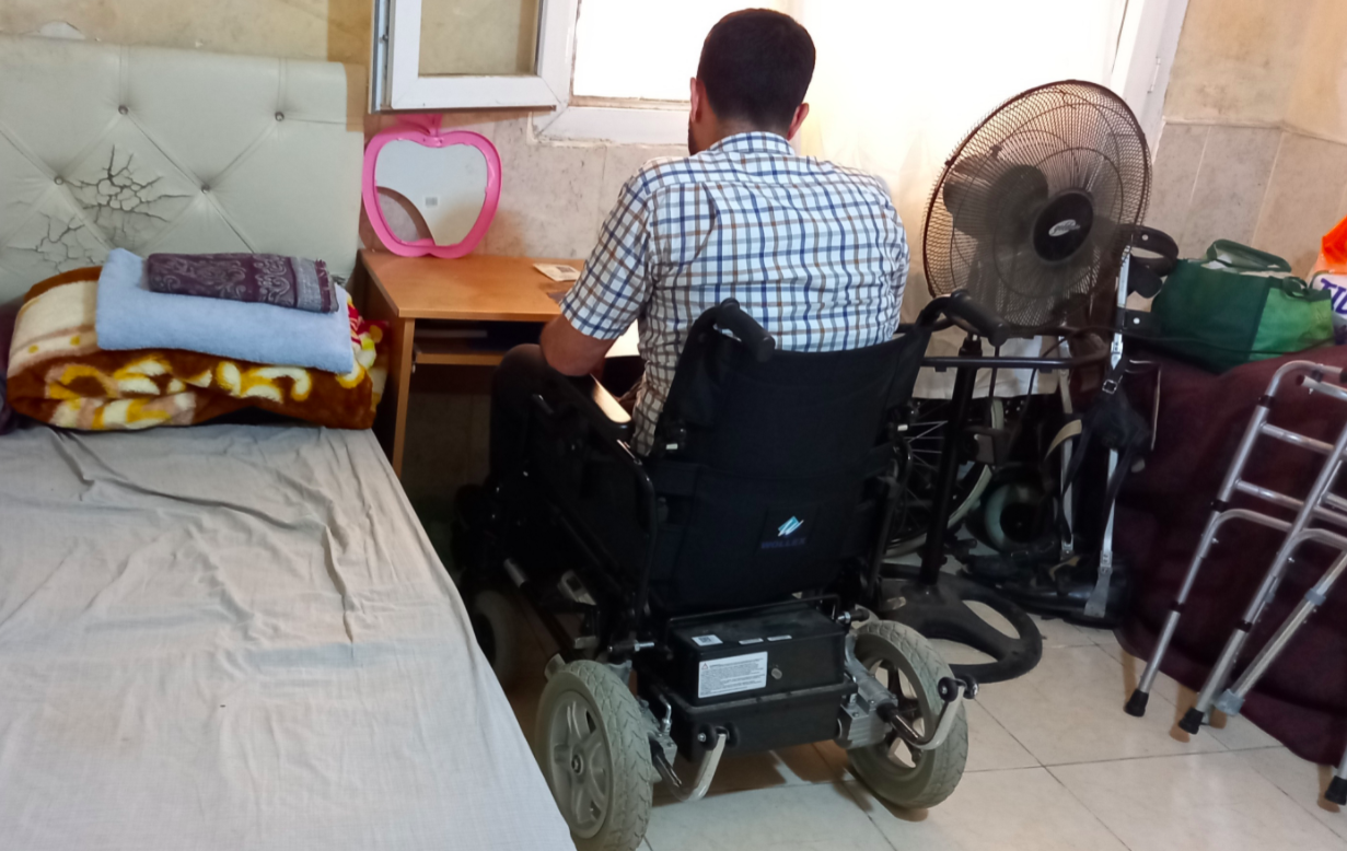 An injured man needs help