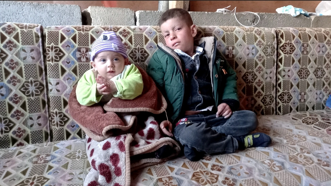 After displacement, the family is living in bad living conditions.