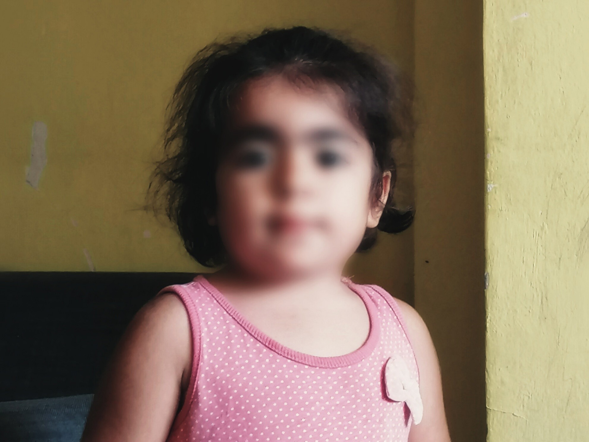 A girl with hearing impairments