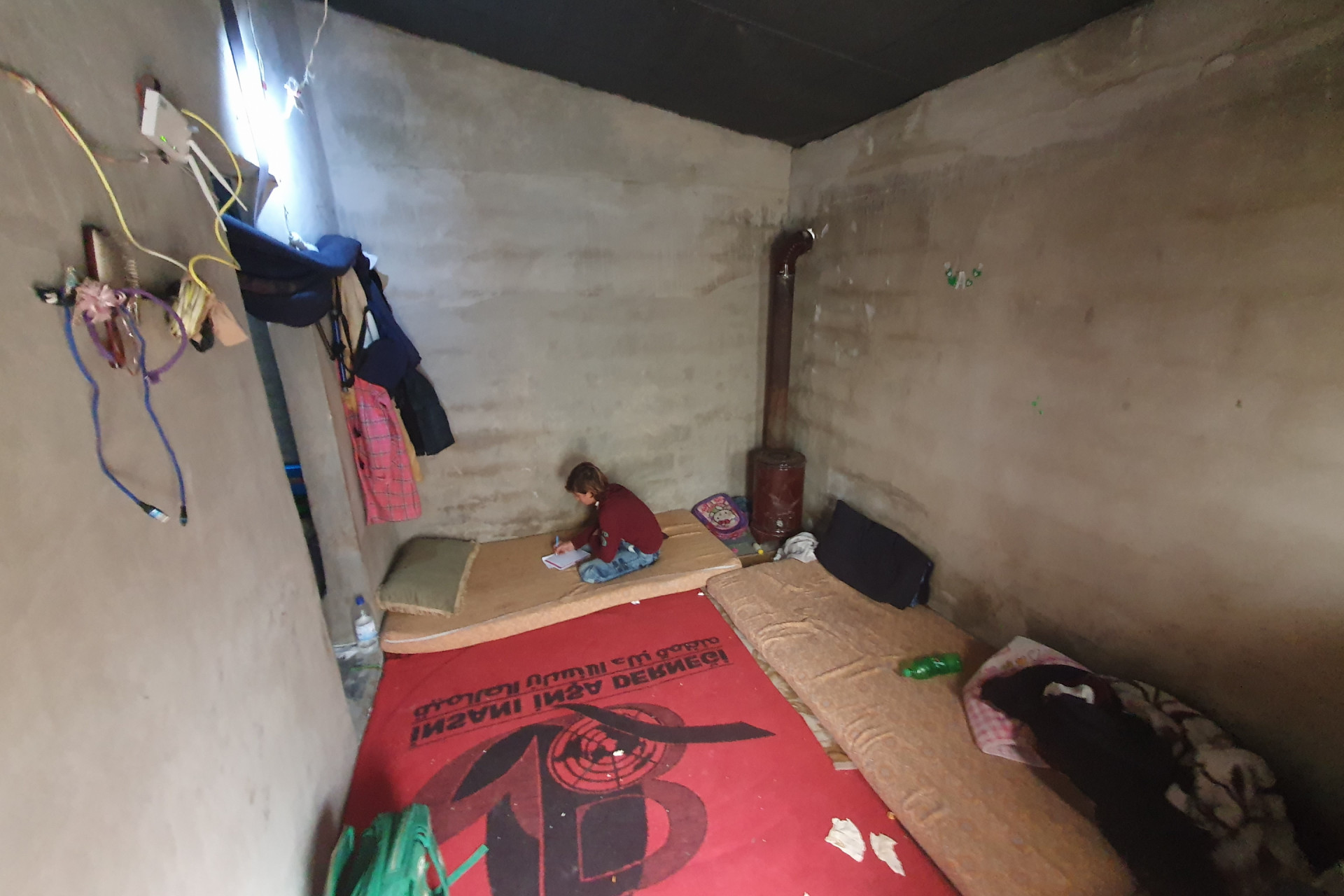 A family suffers from miserable living conditions