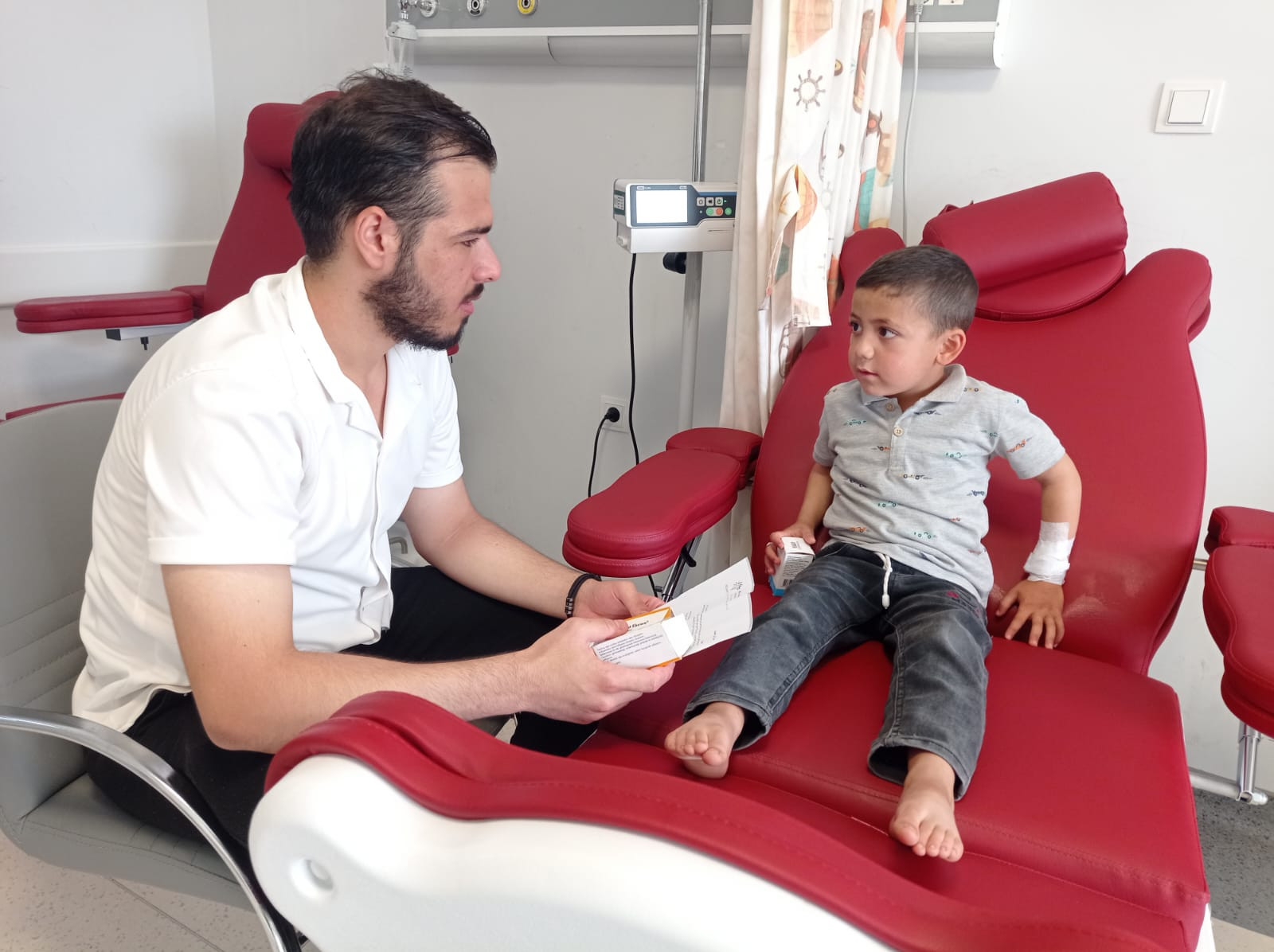The cost of treating his precious child is beyond his means, and the burdens weigh heavily on him.