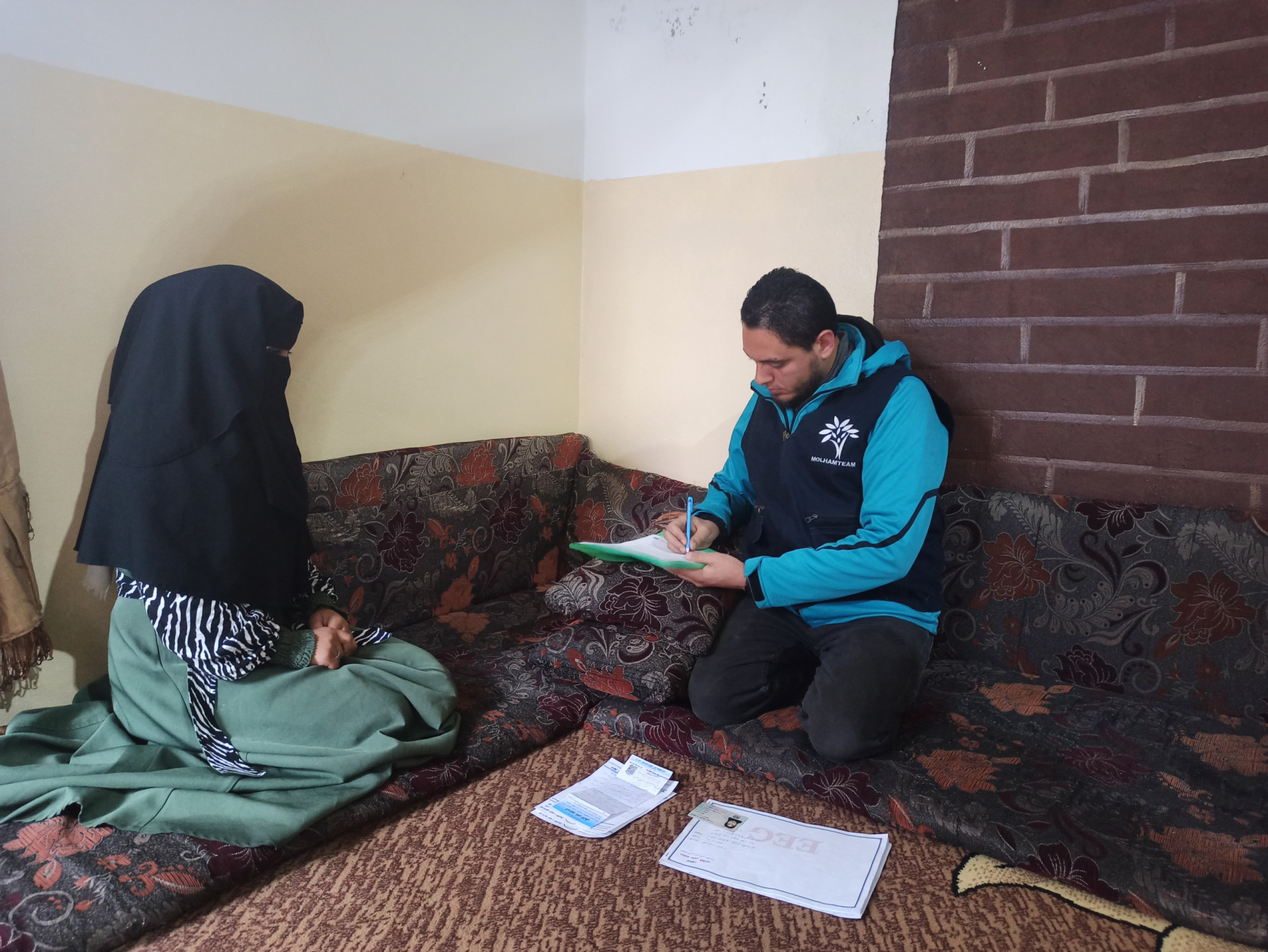 Ahlam's orphan child is sick and needs medicine.