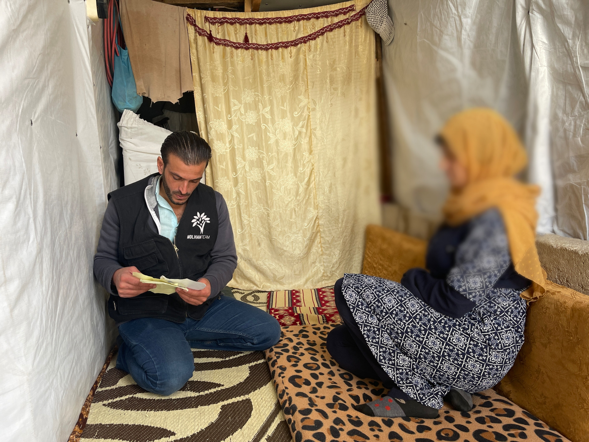 A displaced woman is suffering from a difficult health condition!