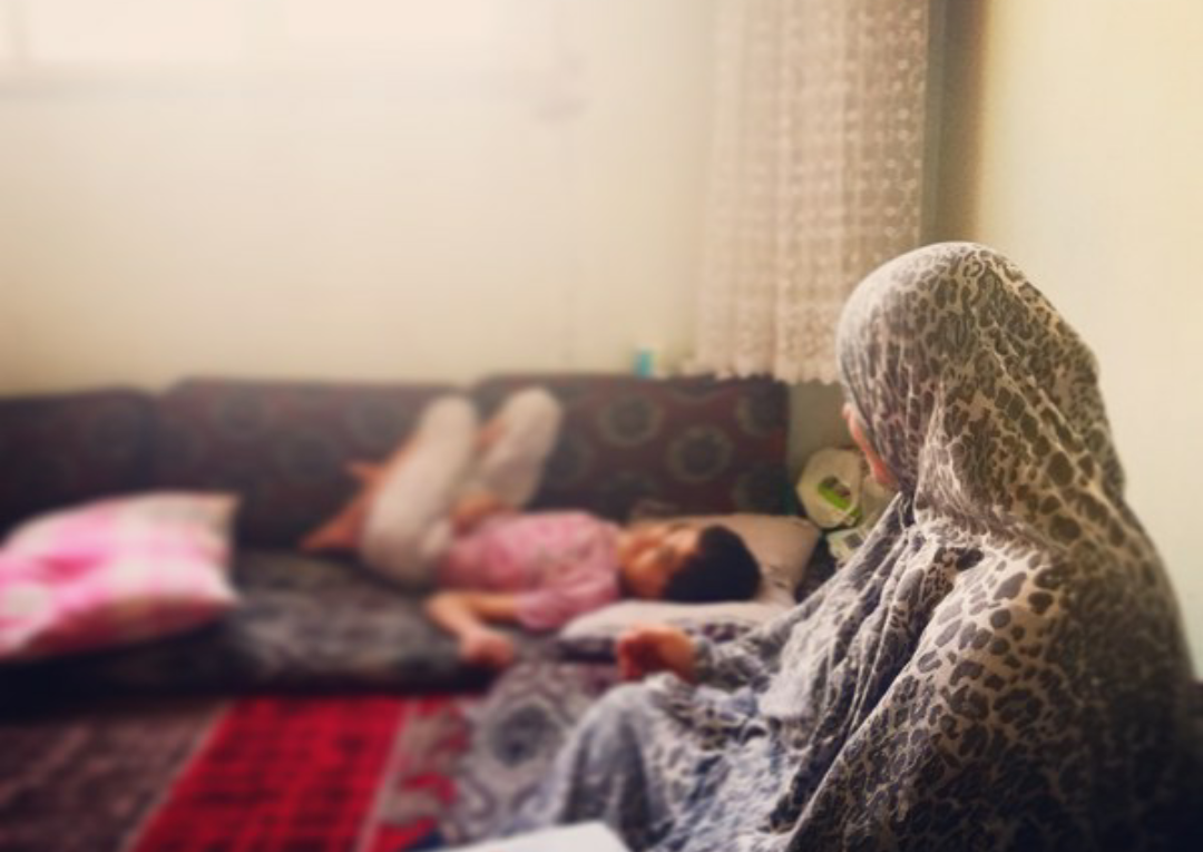 A young woman suffers from paralysis.