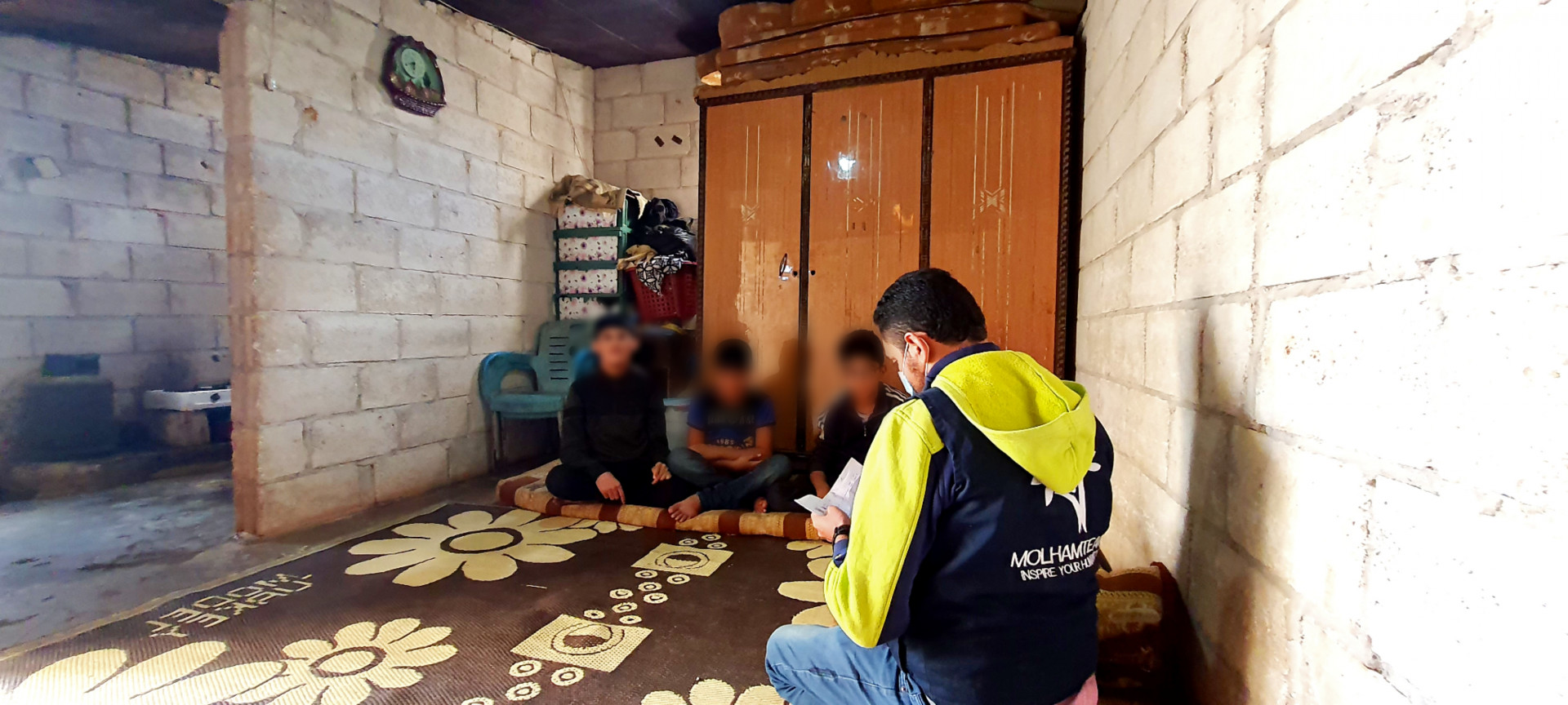 Ahd has blind children living in the camp in poor conditions