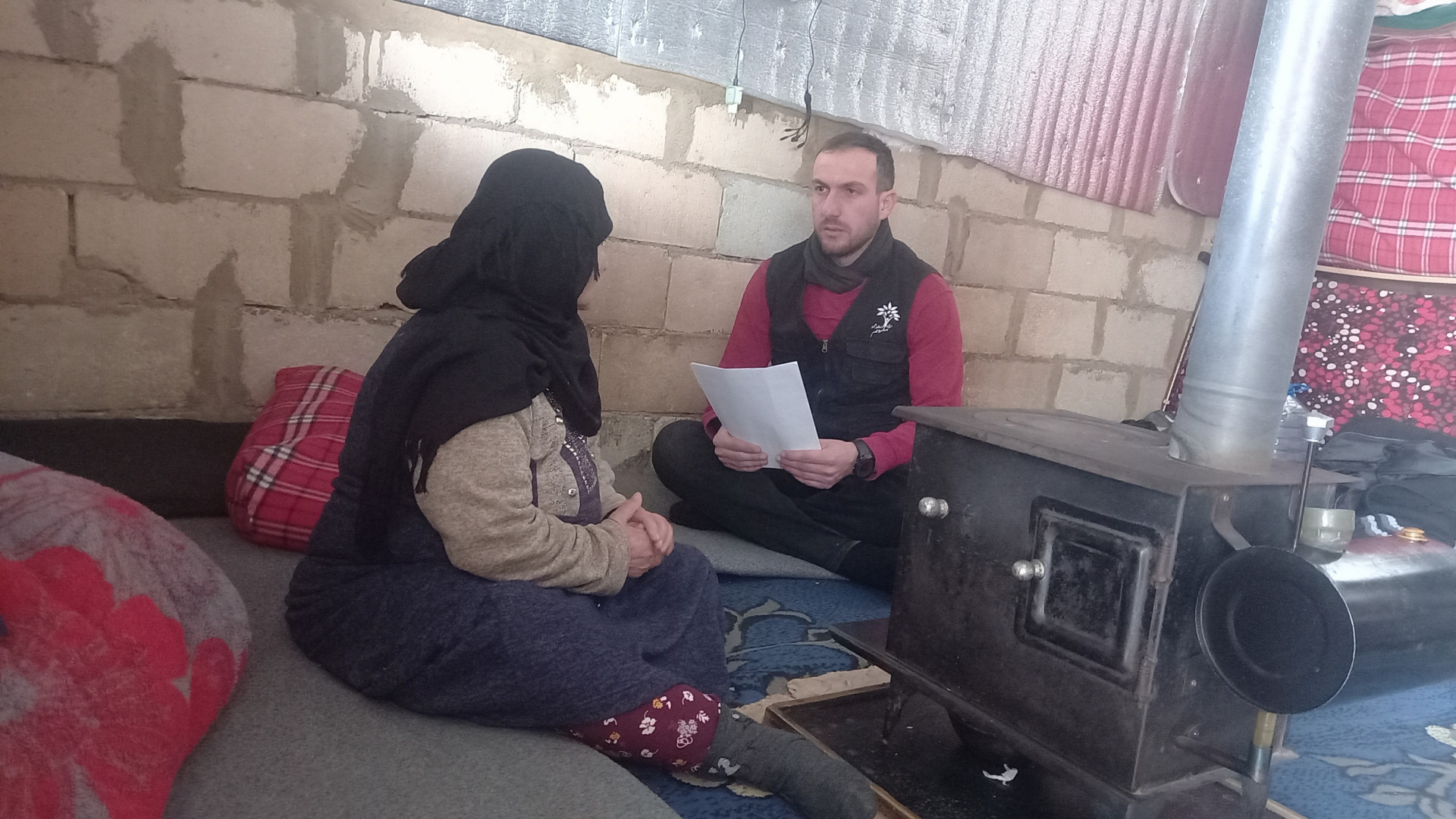 Dahia and her husband are disabled and live in a tent