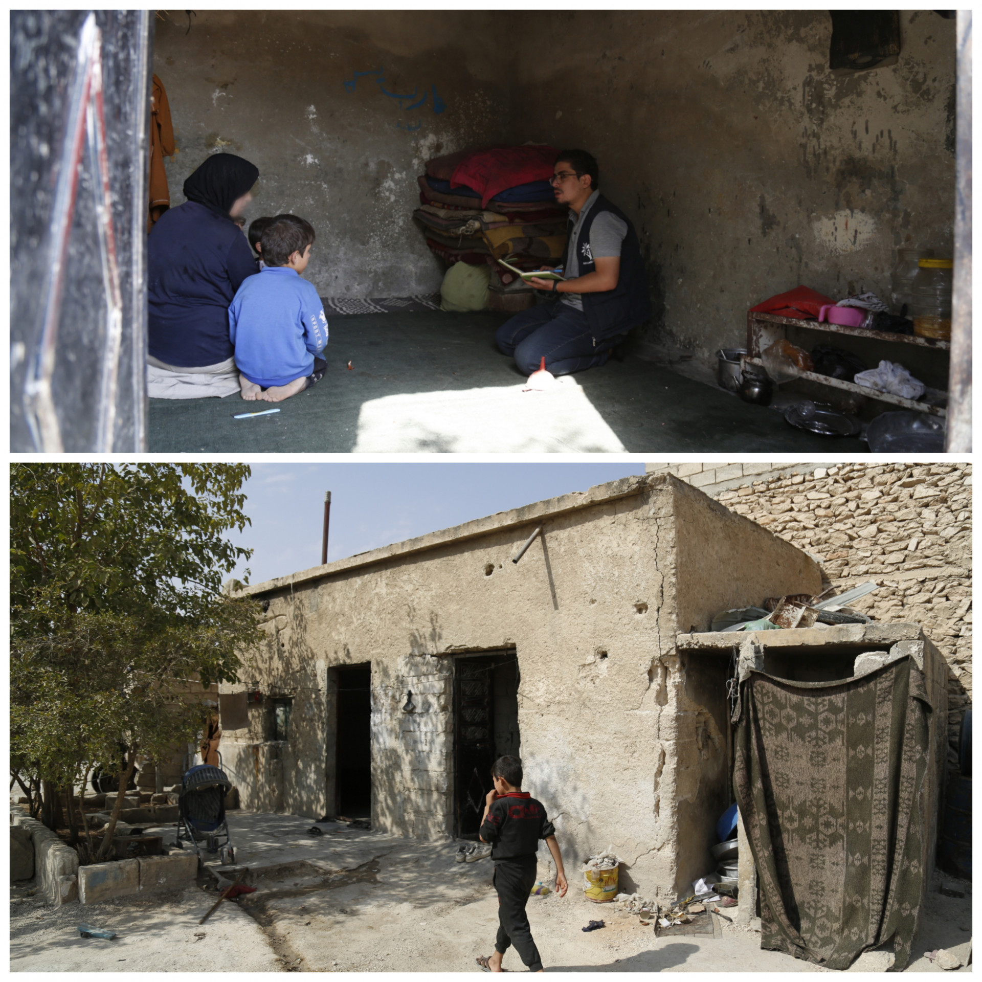 A family of ten members live in an old factory under very por living conditions