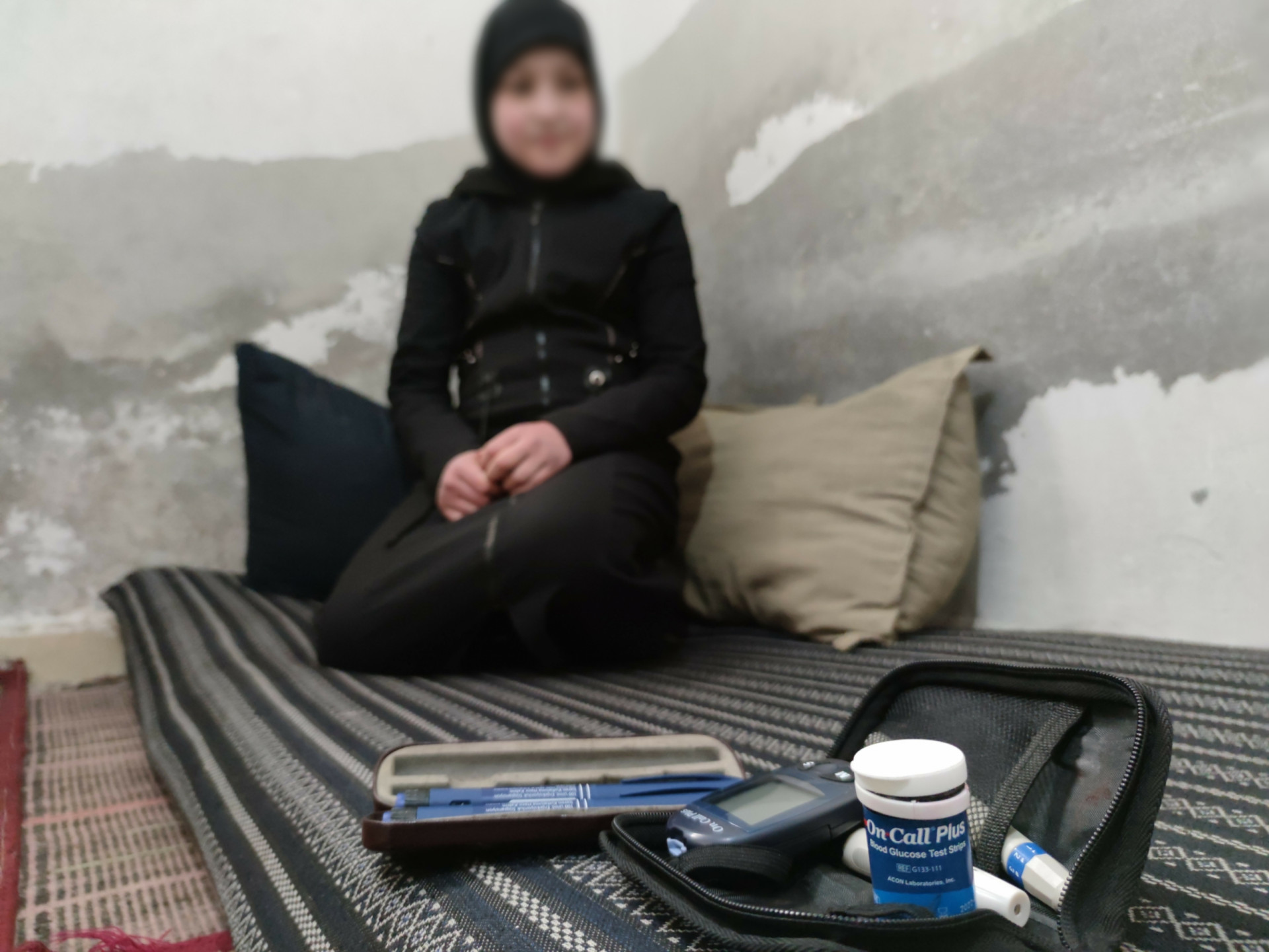 A girl suffering from diabetes and growth deficiency