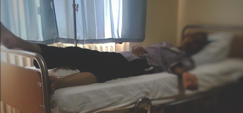elderly man needs his last chemotherapy dose