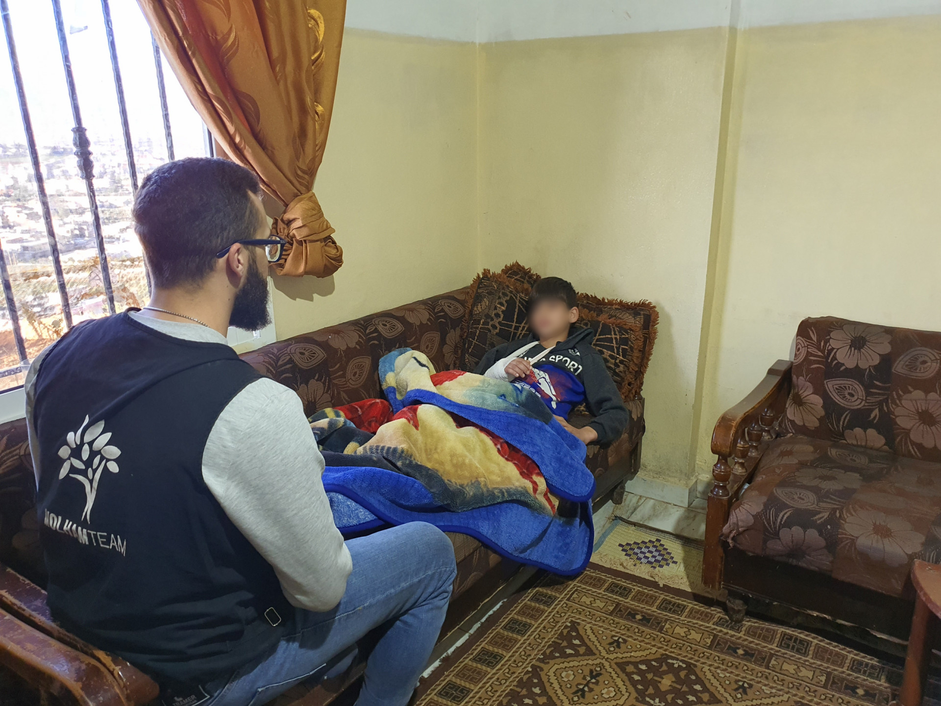 He is unable to help supporting his family due to hand injury