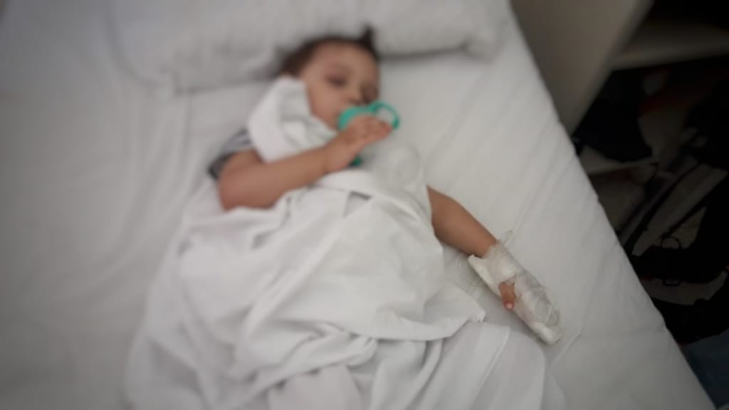 A child suffers from abdominal swelling