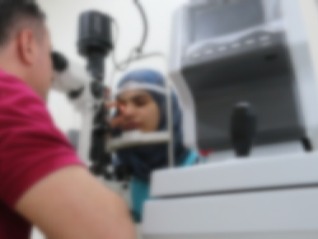 A baby girl with sight problems