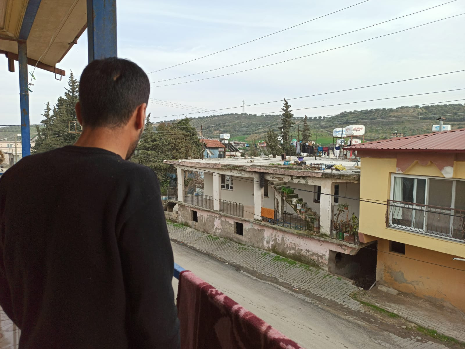 A family living in harsh conditions