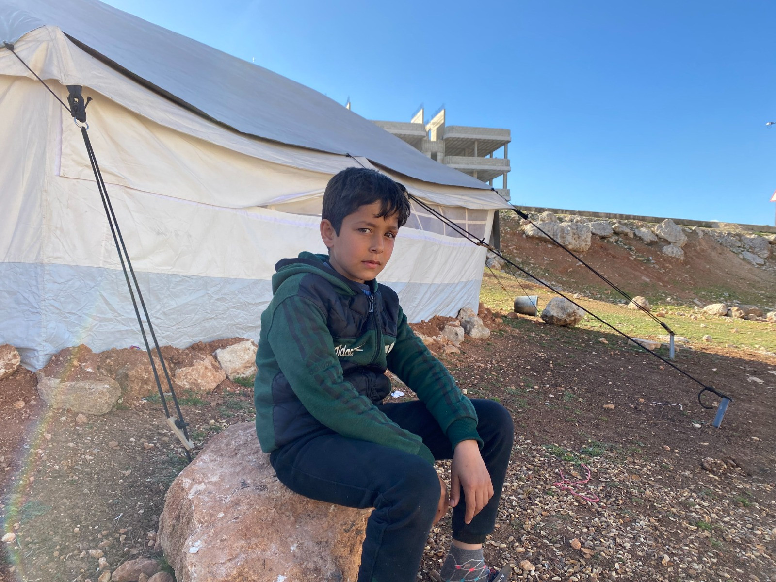 Abdulrazzak lost his father and 8 people in his family because of the earthquake.