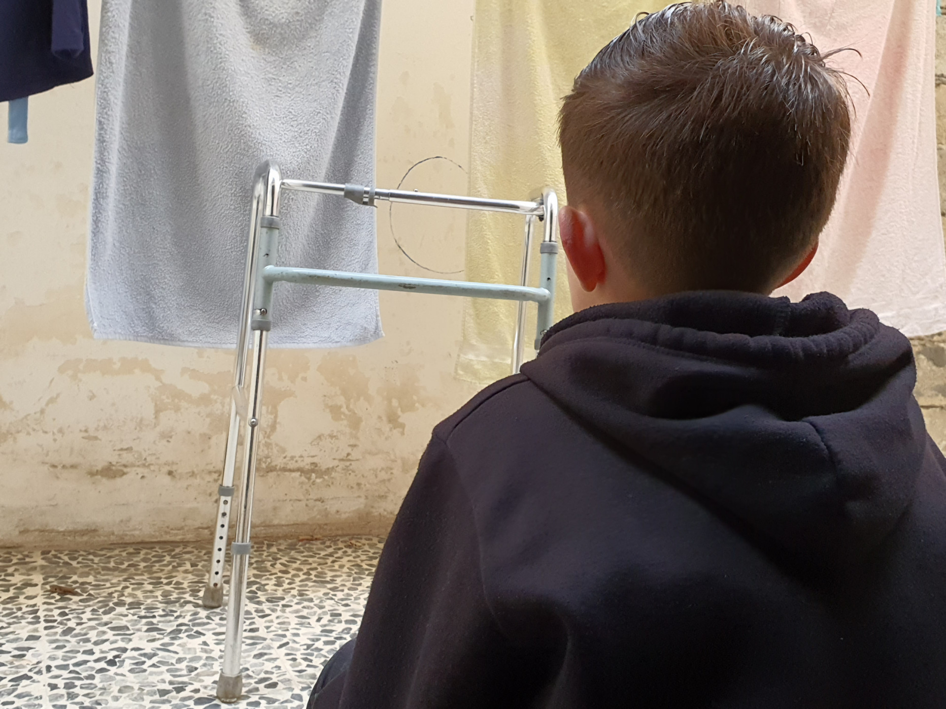 To be able to walk, Mohammad needs medical boots and a bicycle
