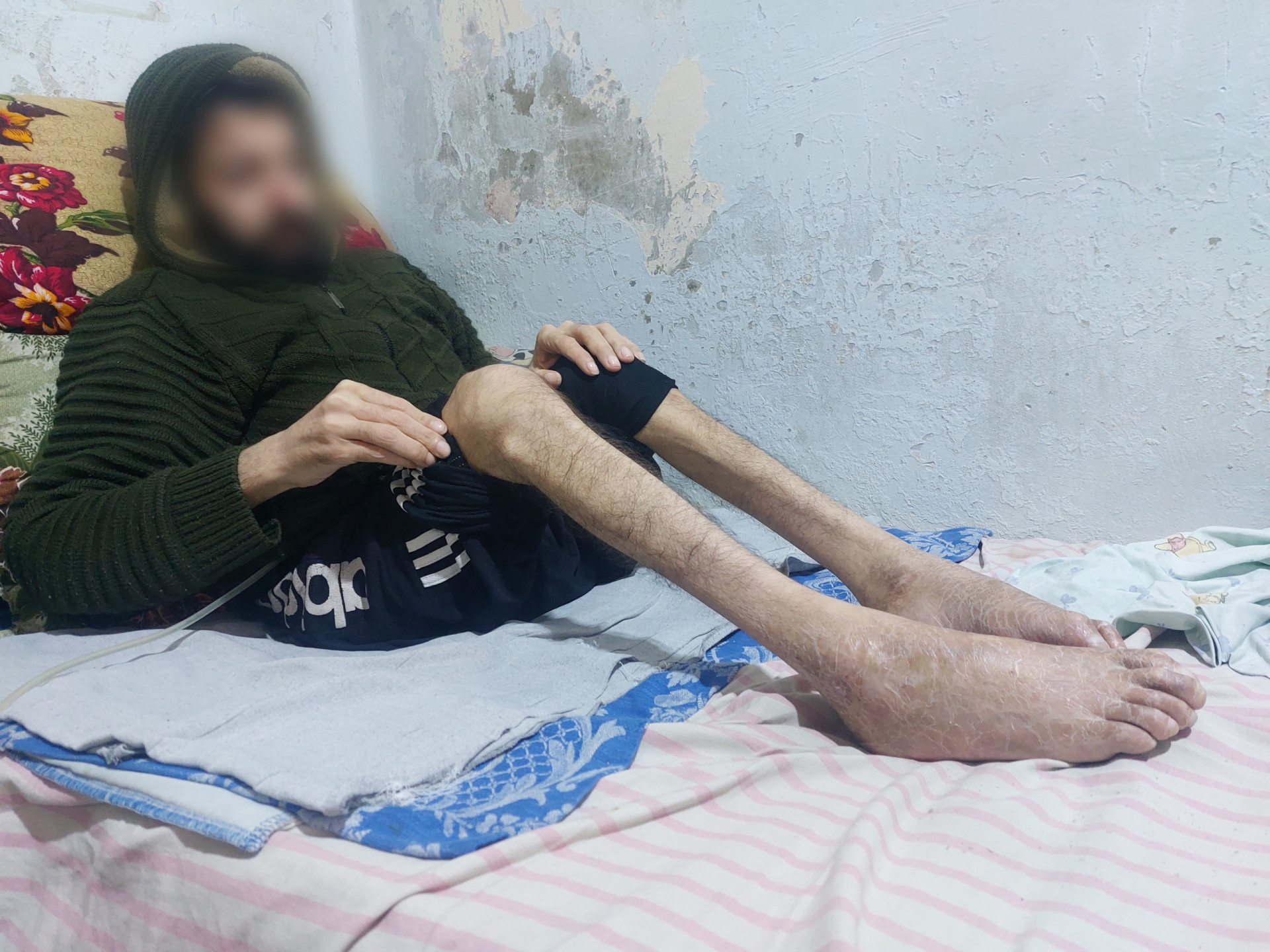 A very poor family living in harsh conditions